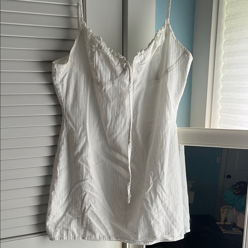 La Hearts White Sleeveless Spaghetti Strap Slip Dress
